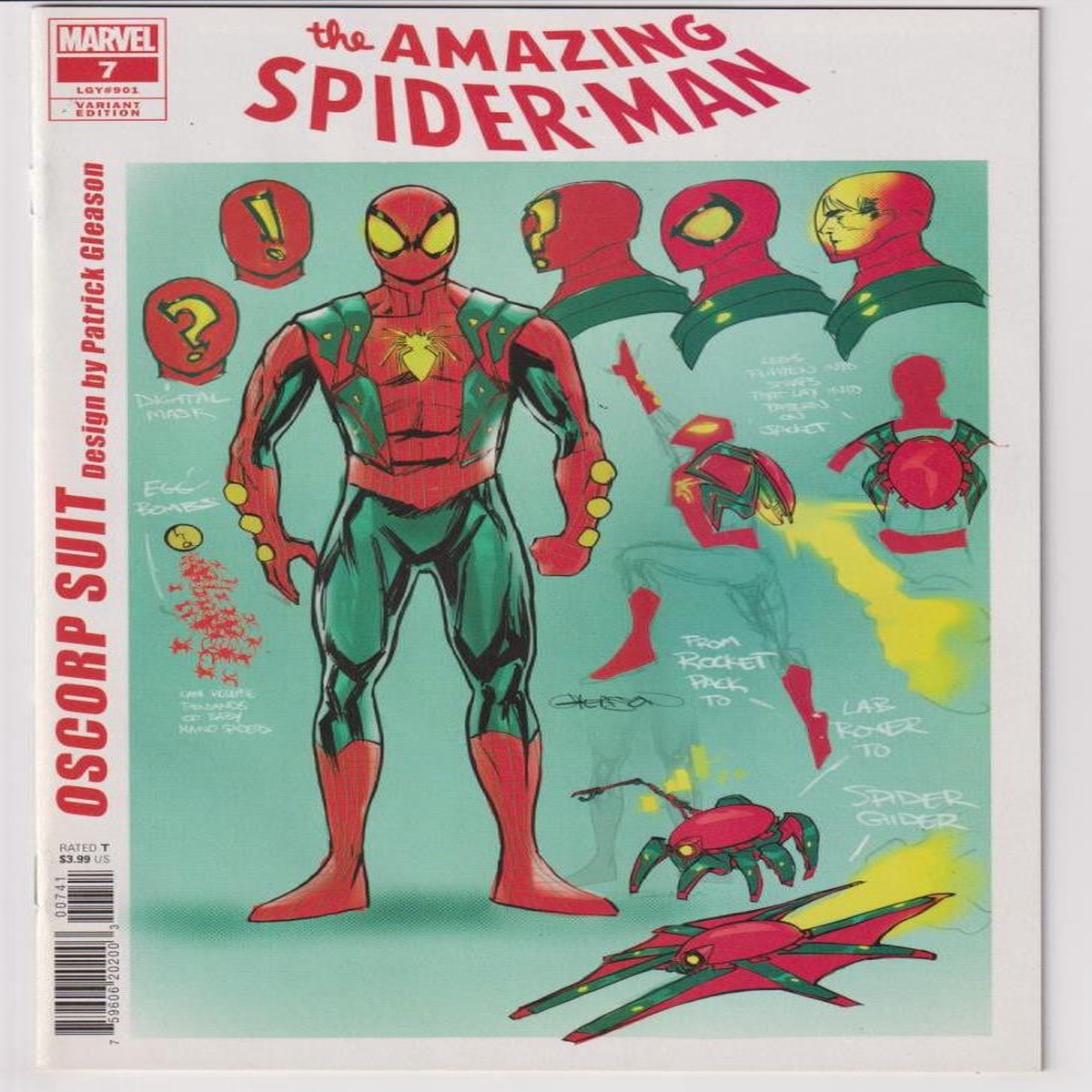 AMAZING SPIDER-MAN (2022) #07 10 COPY INCV GLEASON DESIGN VAR (MARVEL 2022) "NEW UNREAD"