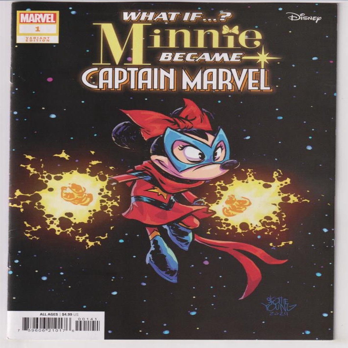 WHAT IF MINNIE BECAME CAPTAIN MARVEL #1 SKOTTIE YOUNG VAR (MARVEL 2024) "NEW UNREAD"