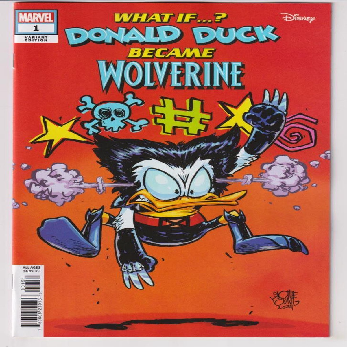 WHAT IF DONALD DUCK BECAME WOLVERINE #1 YOUNG VAR (MARVEL 2024) "NEW UNREAD"