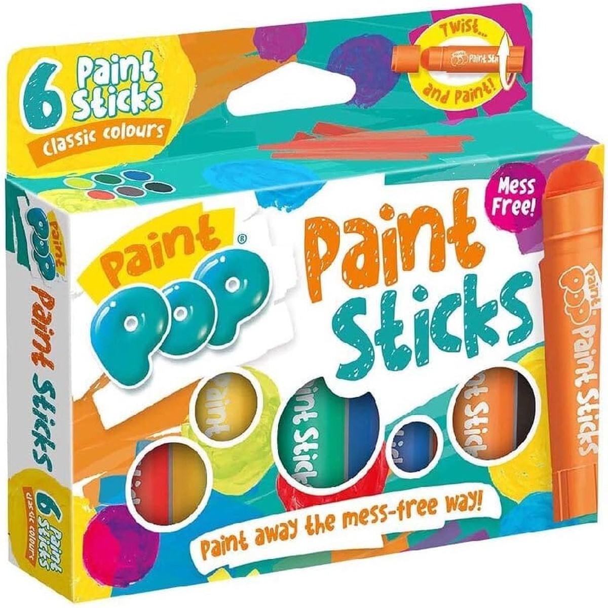 Paint Pop: Paint Sticks Paint away the mess-free way! 6 Paint Sticks Classic Colours - Ages 3+