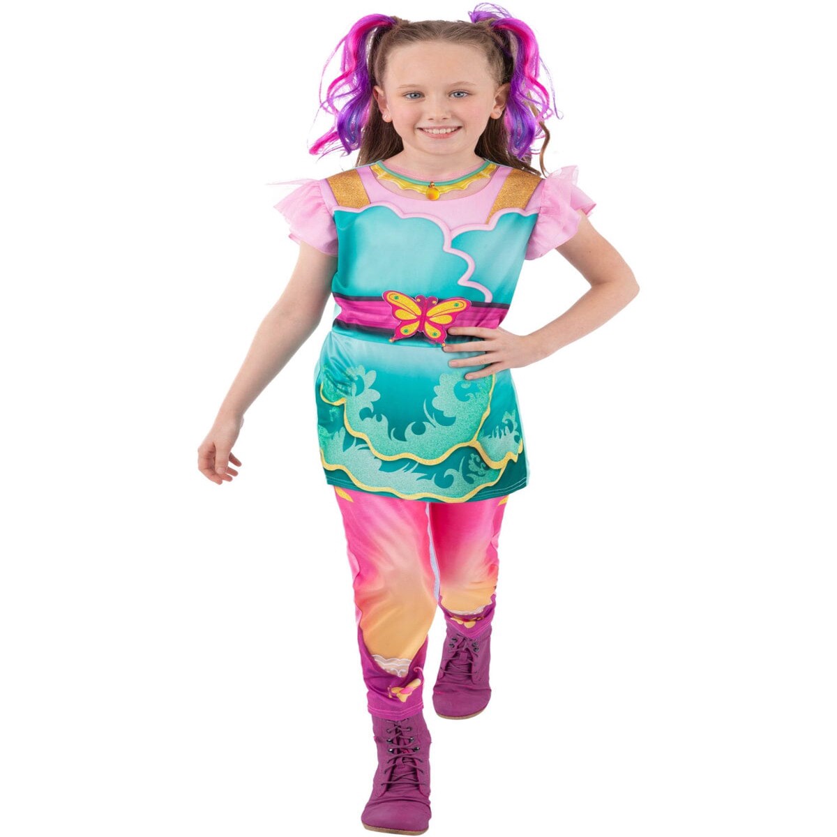 Smiffys Girls Unicorn Academy Costume, Official Kids Jumpsuit with Printed Mock Jacket, Colourful Fantasy Fancy Dress for Book Week, Birthday Parties, Cosplay & Halloween