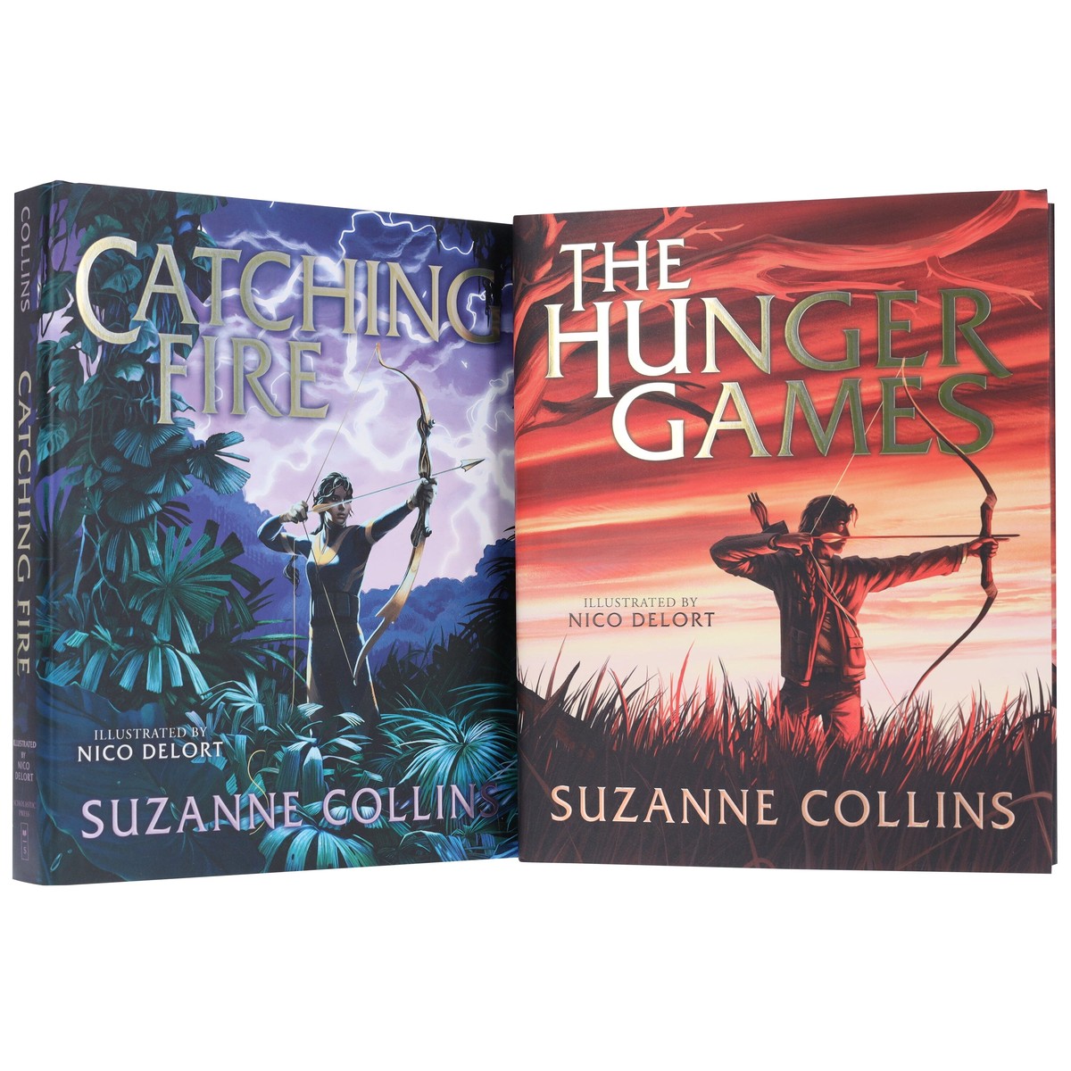 The Hunger Games (Illustrated Edition) by Suzanne Collins 2 Books Collection Set - Ages 12+ - Hardback