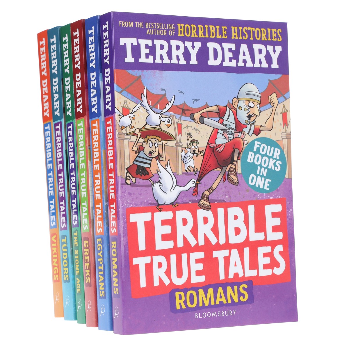 Terrible True Tales By Terry Deary: 6 Books (4 Books in 1) Collection Set - Ages 7-9 - Paperback
