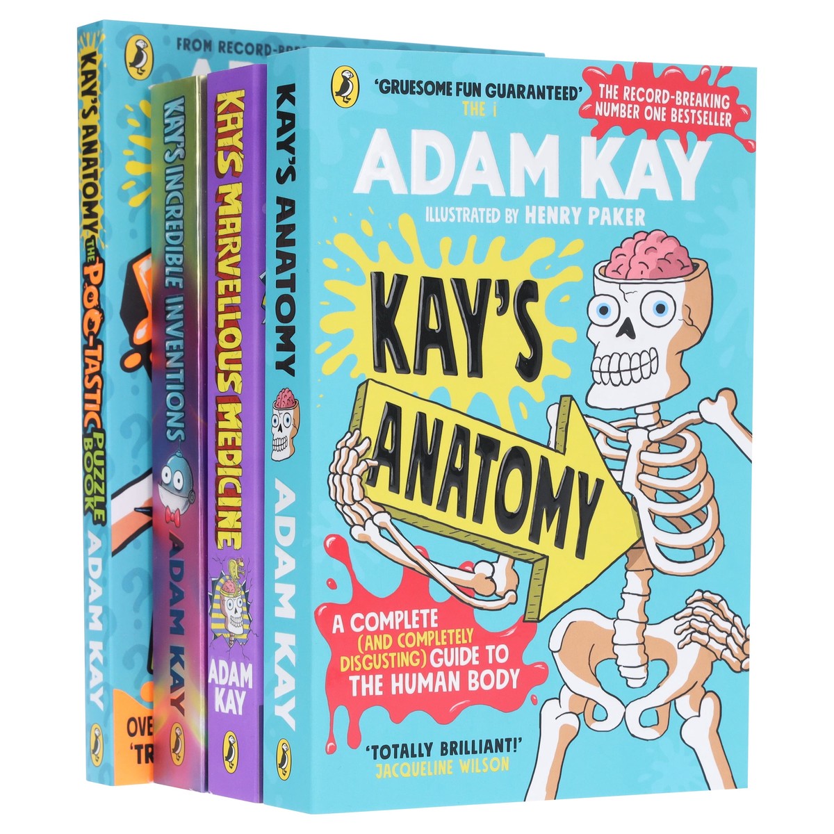 Adam Kay’s Incredible Inventions, Marvellous Medicine, Anatomy & The Poo-Tastic Puzzle Book: 4 Books Collection Set – Ages 7+ – Paperback