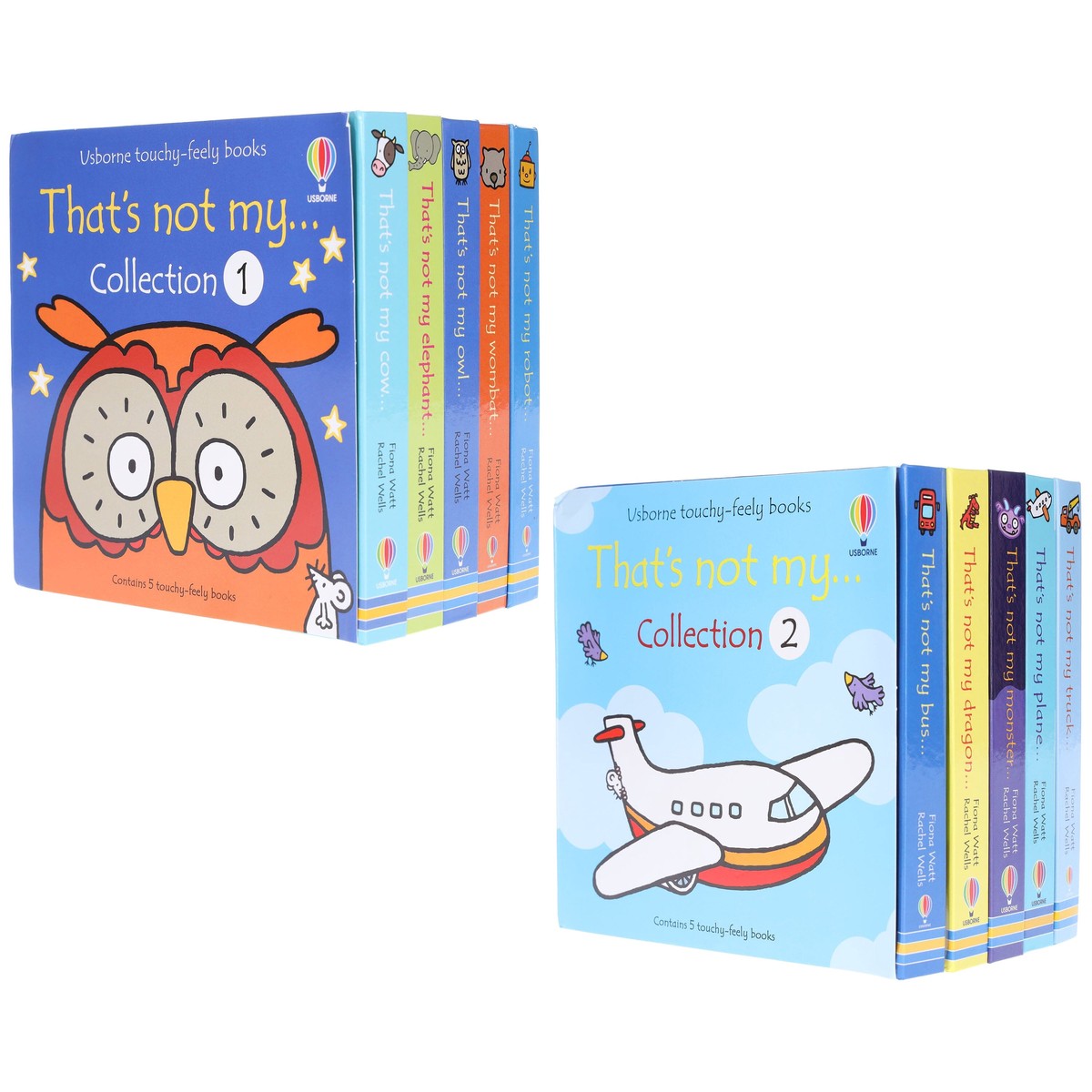 Usborne touchy feely books: That's not my... Series 1 & 2 By Fiona Watt & Rachel Wells: 10 Books Collection Set - Ages 0-3 - Board Book