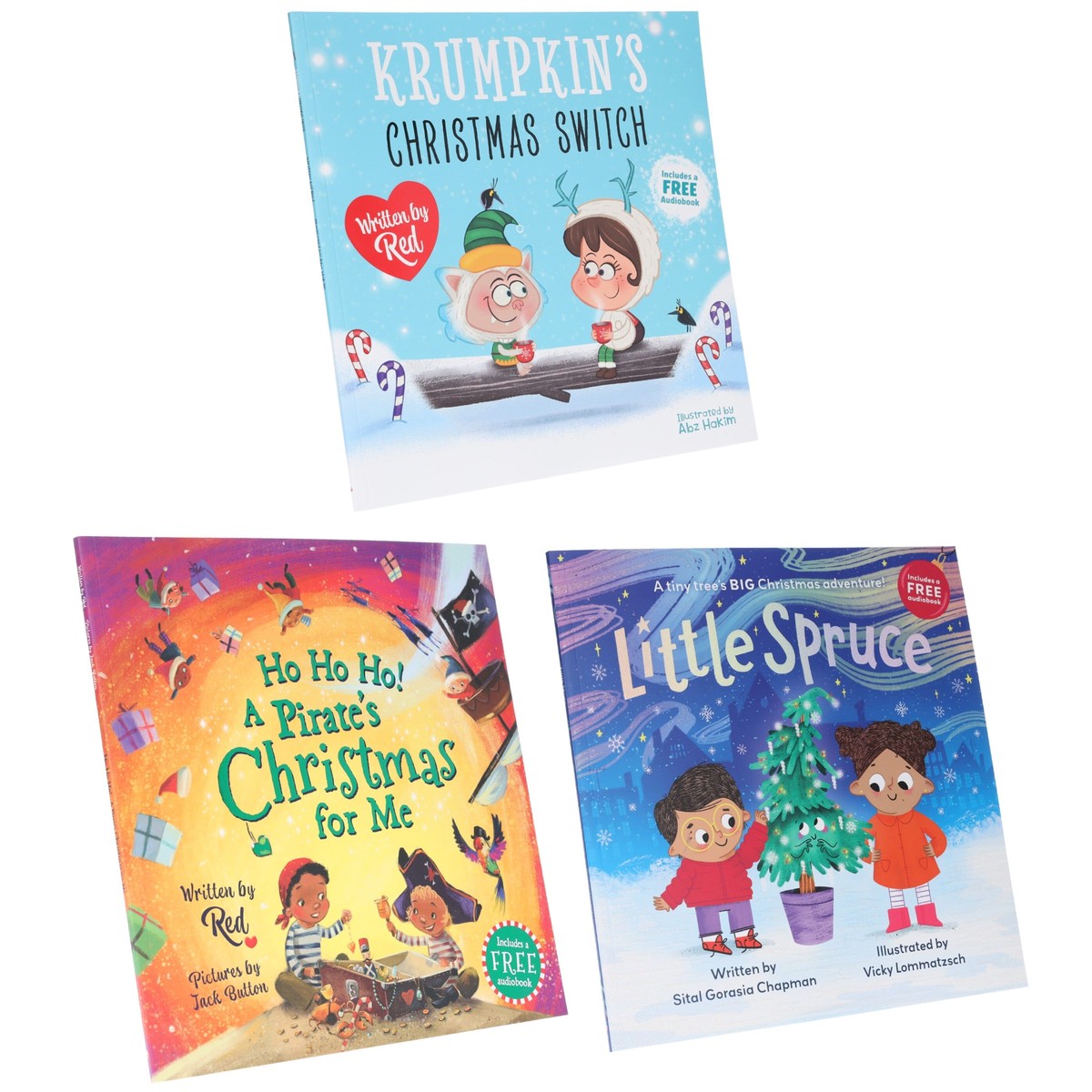 Ho Ho Ho! A Pirate's Christmas, Krumpkin's Christmas Switch & Little Spruce: A tiny trees BIG Christmas adventure 3 Picture Books Collection Set (Includes Free Audio Books) - Ages 3-6 - Pa