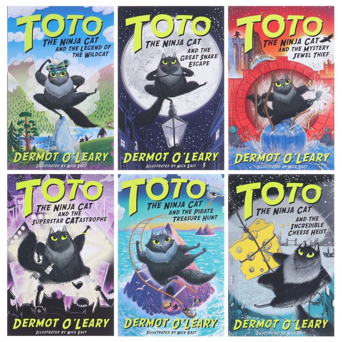 Toto the Ninja Cat Series by Dermot OLeary Illustrated 6 Books Collection Set - Ages 7+ - Paperback