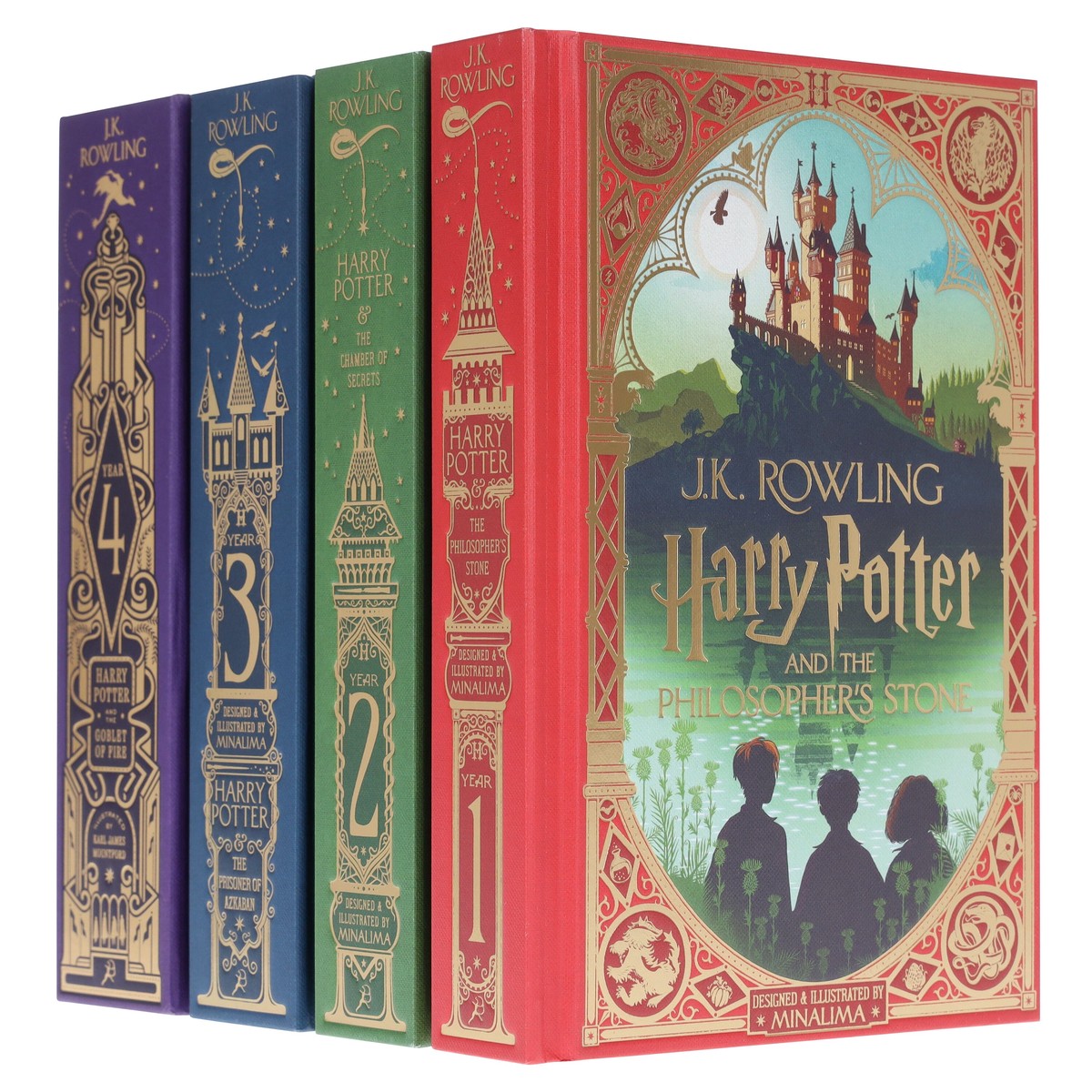 Harry Potter MinaLima & Interactive Collectors Edition (Volume 1-4) by J.K. Rowling: 4 Books Collection Set Ages 9+ Hardback