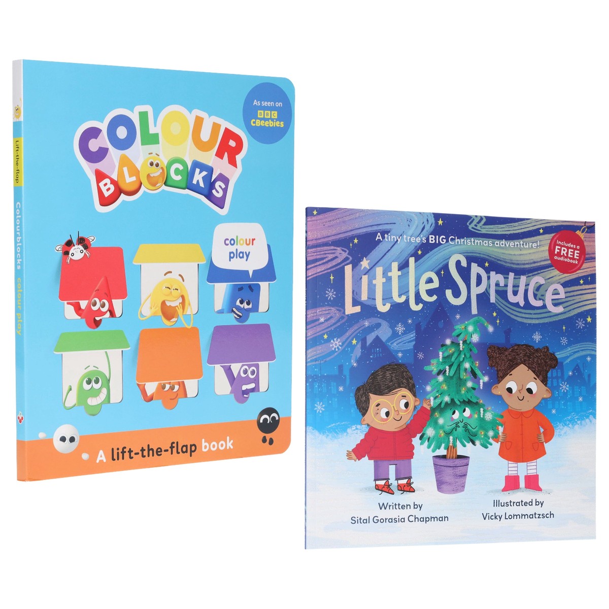 Little Spruce: A tiny trees BIG Christmas adventure & Colourblocks Colour Play: A Lift the Flap 2 Books Collection Set - Ages 3-6 - Board book/Paperback