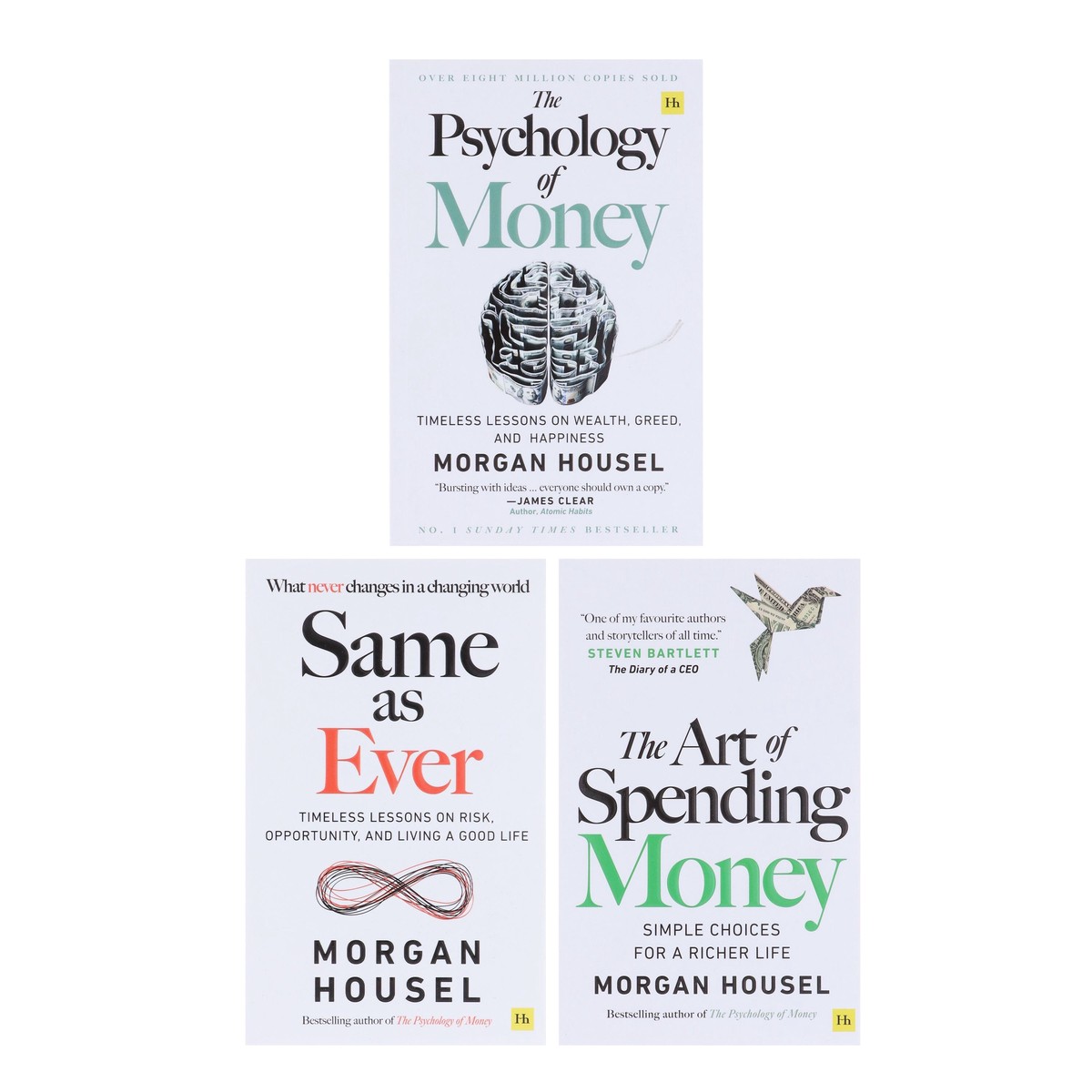 The Psychology Of Money, The Art of Spending Money & Same as Ever by Morgan Housel 3 Books Collection Set - Non Fiction - Paperback