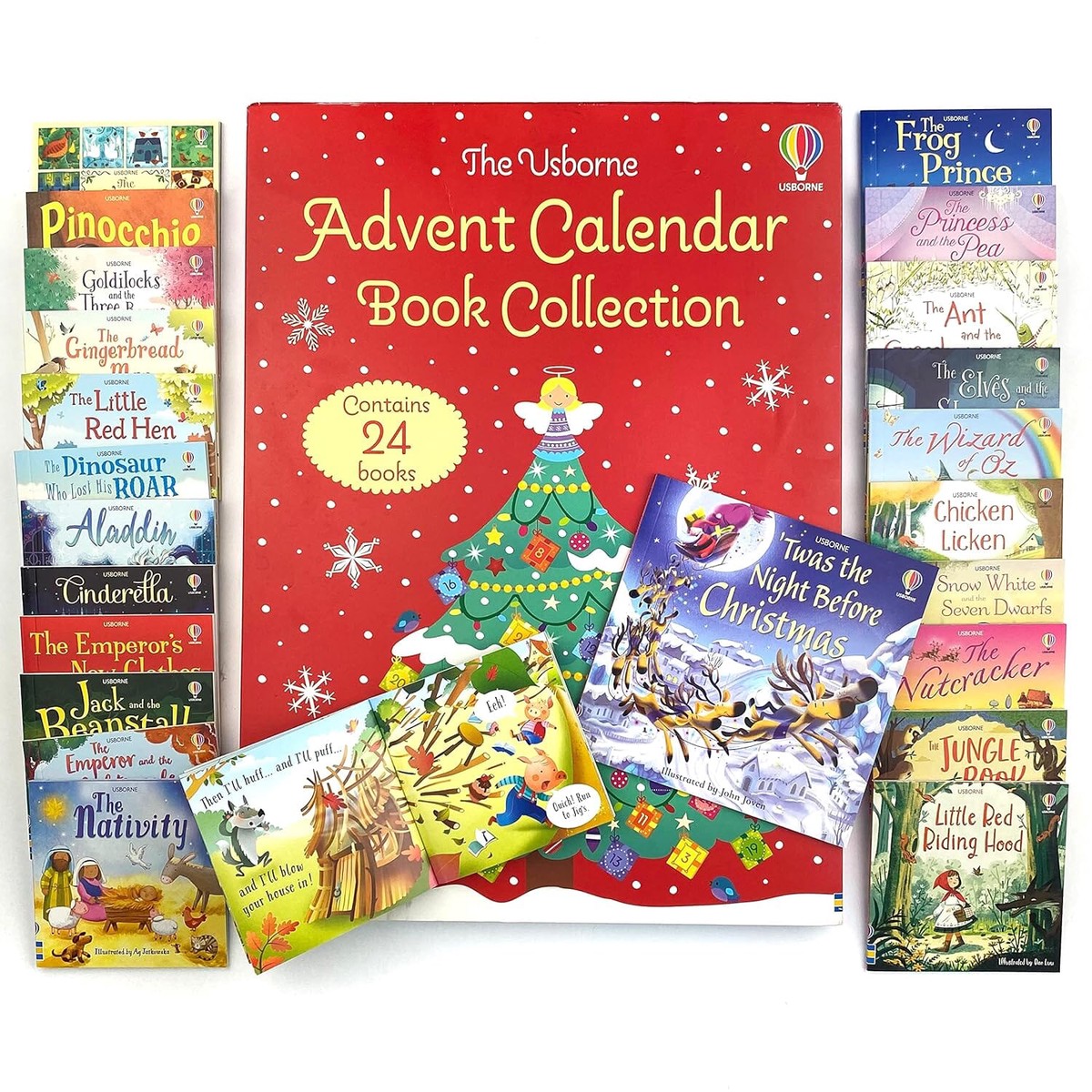 Usborne Advent Christmas Calendar Book (Red): 24 Books Collection Set - Ages 3+ - Paperback