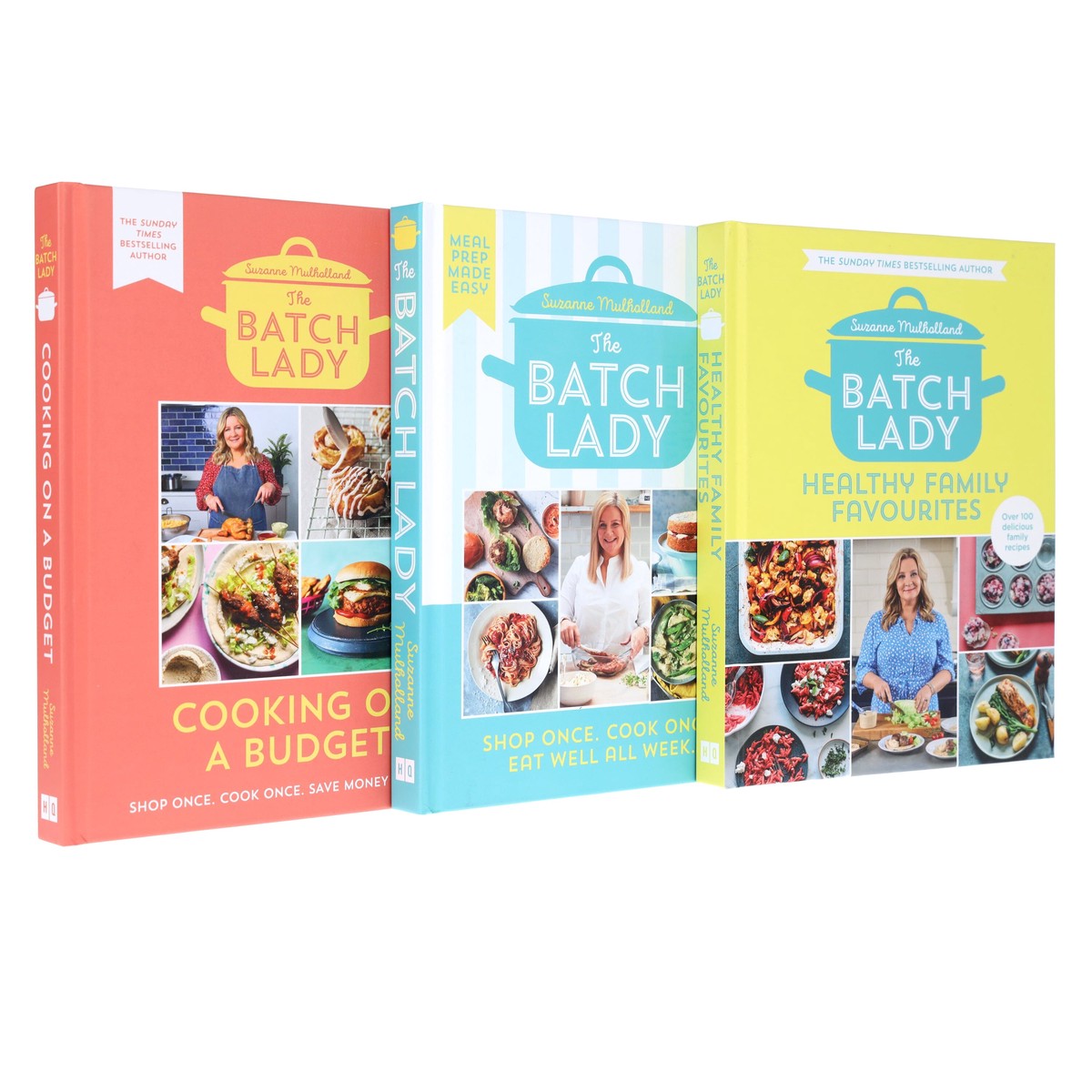The Batch Lady Collection (The Batch Lady, Cooking on a Budget & Healthy Family Favourites) by Suzanne Mulholland 3 Books Set - Non Fiction - Hardback