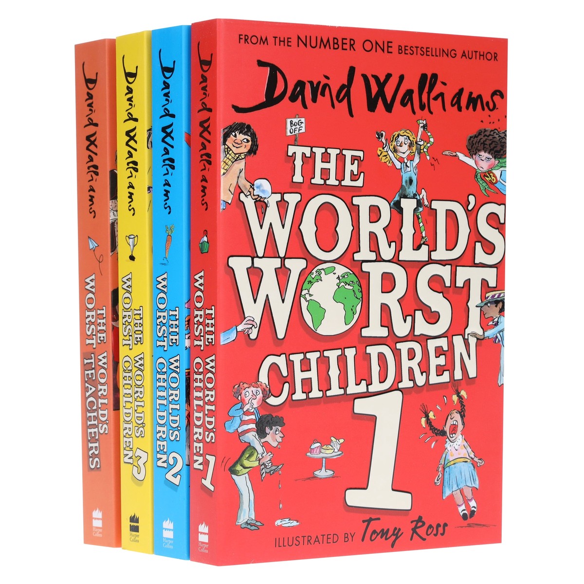 The World's Worst Children Series by David Walliams: Illustrated 4 Books Collection Set - Ages 7-12 -Paperback