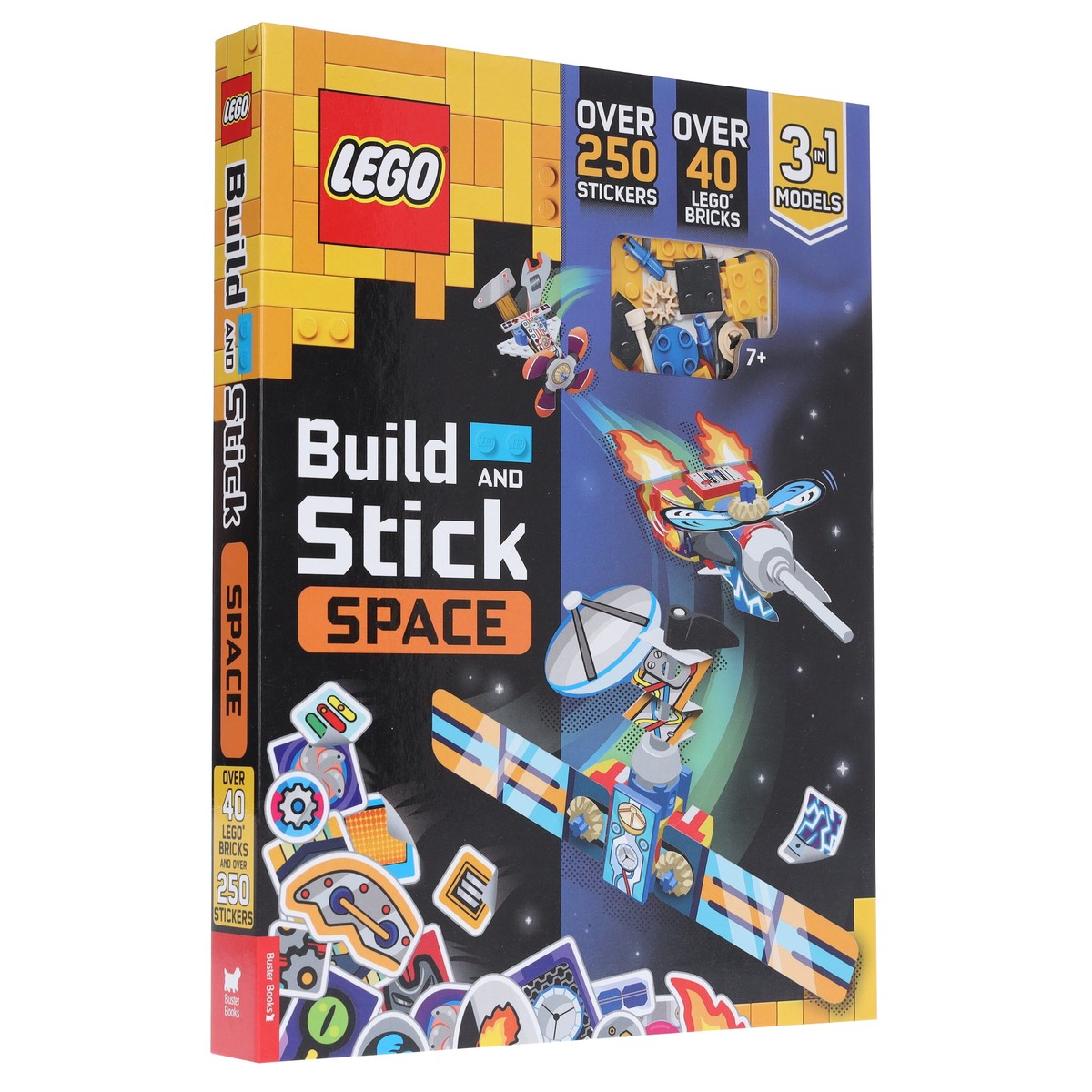 LEGO Books: Build and Stick: Space Activity Box (includes LEGO bricks, book and over 250 stickers) - Ages 7-9 Hardback