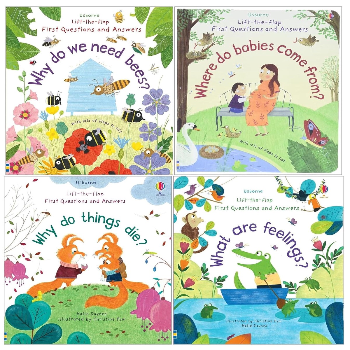 Usborne: Lift-the-Flap First Questions and Answers by Katie Daynes 4 Books Set - Ages 4+ - Board Book