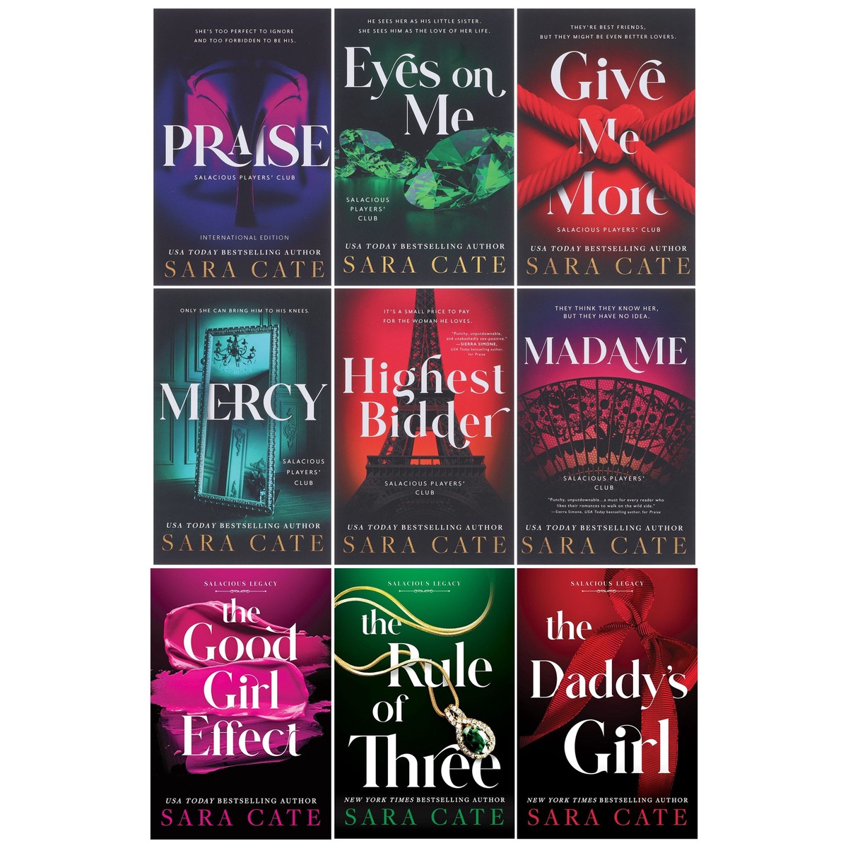 Salacious Players' Club & Legacy Series By Sara Cate 9 Books Collection Set - Fiction - Paperback