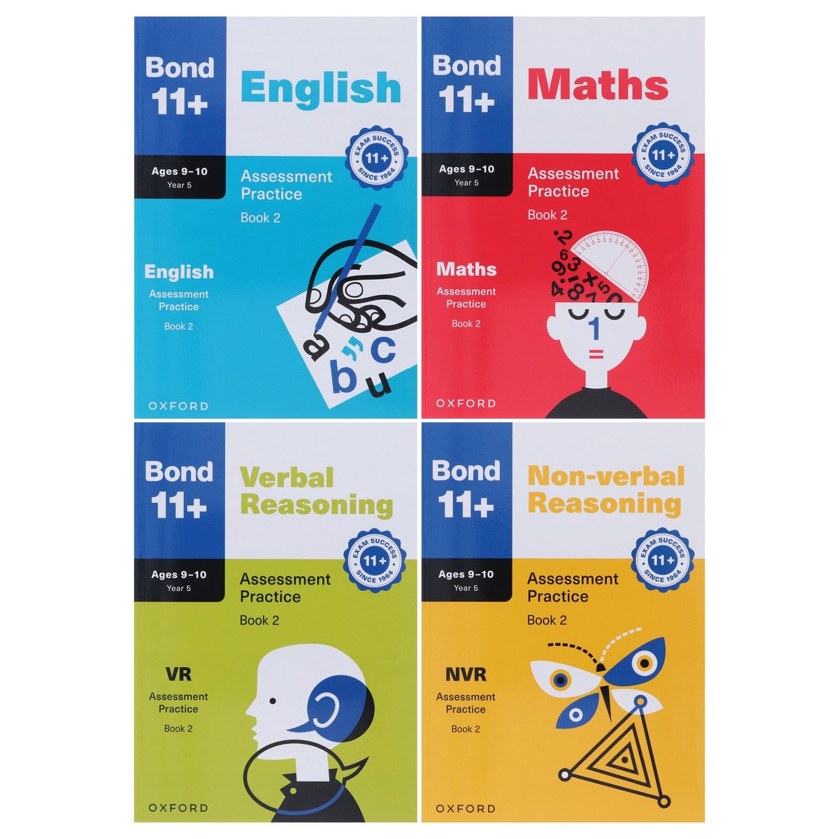 Bond 11+ Assessment Practice (Book 2) for Ages 9-10 (Year 5) 4 Books Collection Set - Paperback