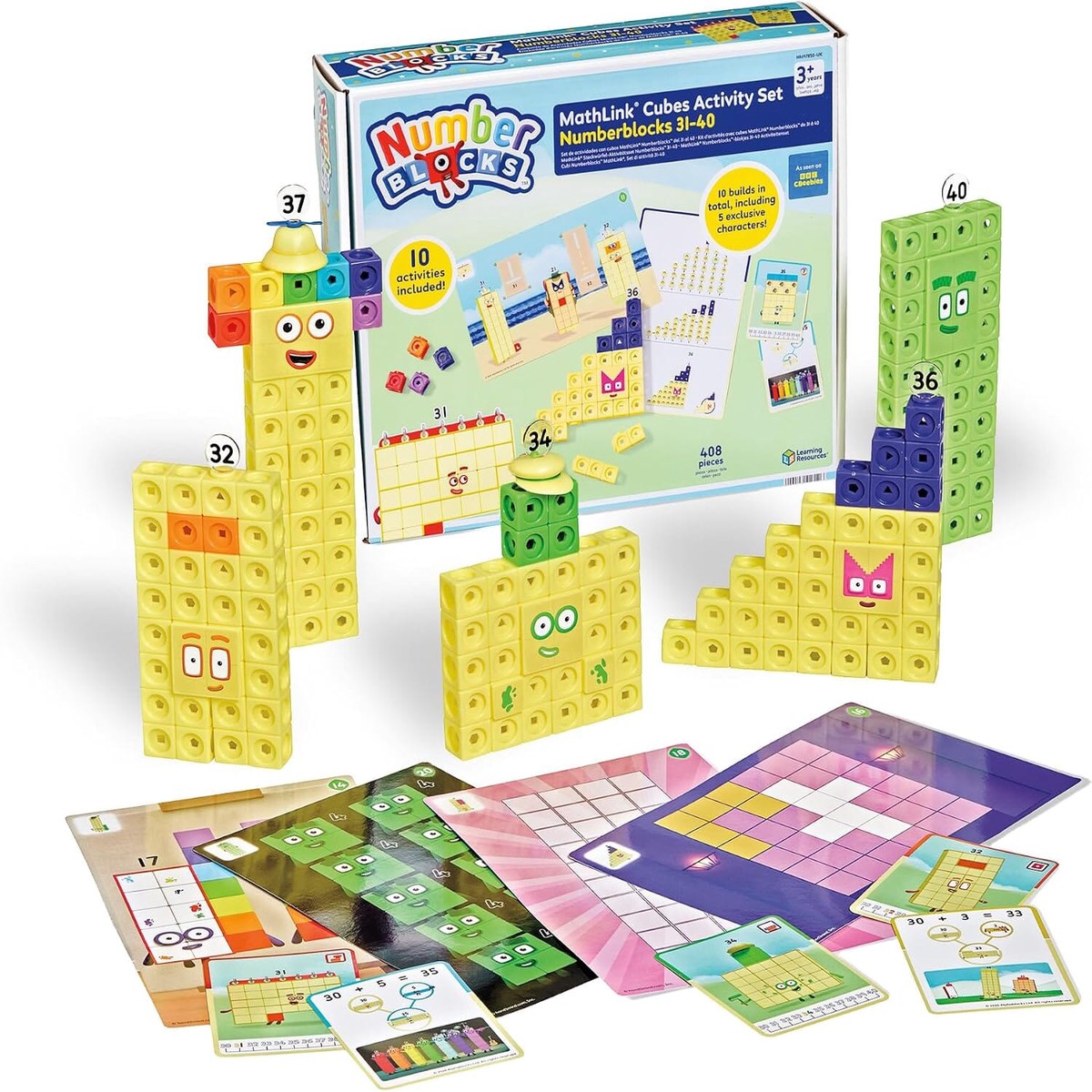 Learning Resources: Numberblocks: MathLink Cubes 31-40 Activity Set - Ages 3+ - Educational Toy