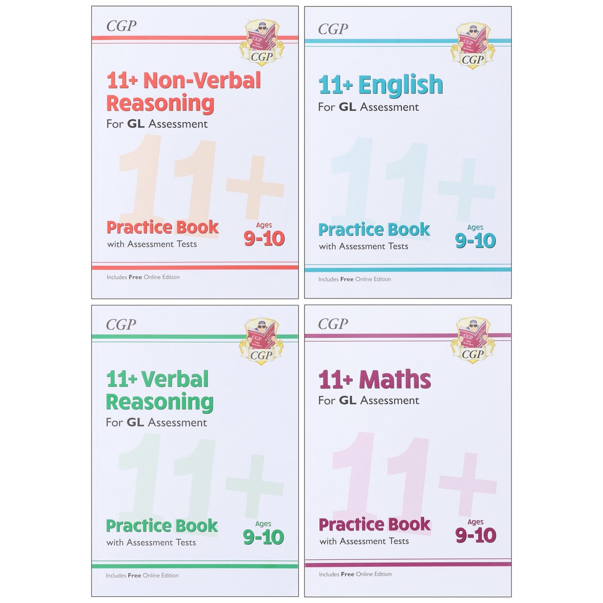 CGP 11+ Practice Book and Assessment Tests Bundle (for GL Assessment) 4 Books Set - Ages 9-10 - Paperback (Includes Free Online Edition)