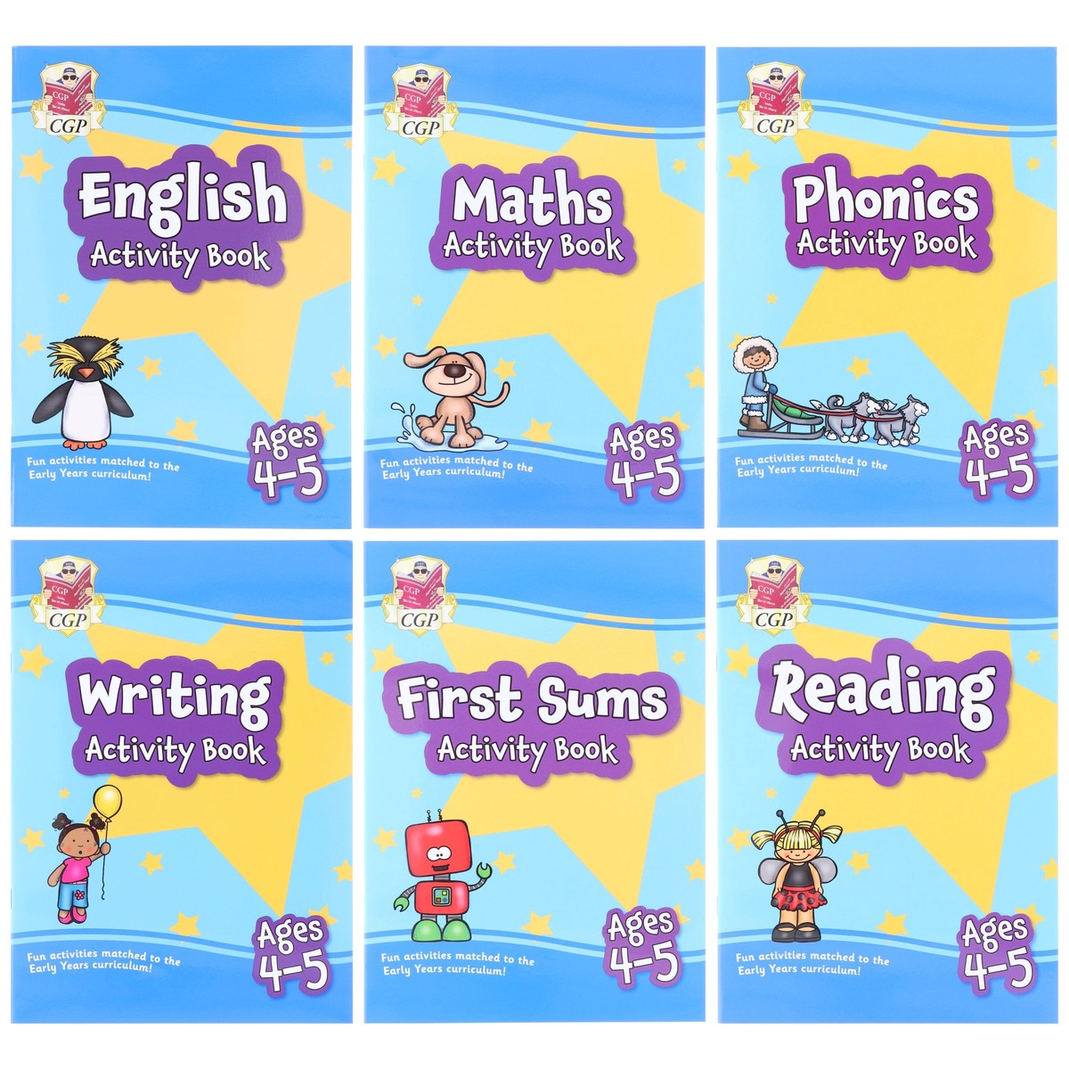 CGP Children Reception Activity Book Bundle 6 Books Collection Set - Ages 4-5 - Paperback