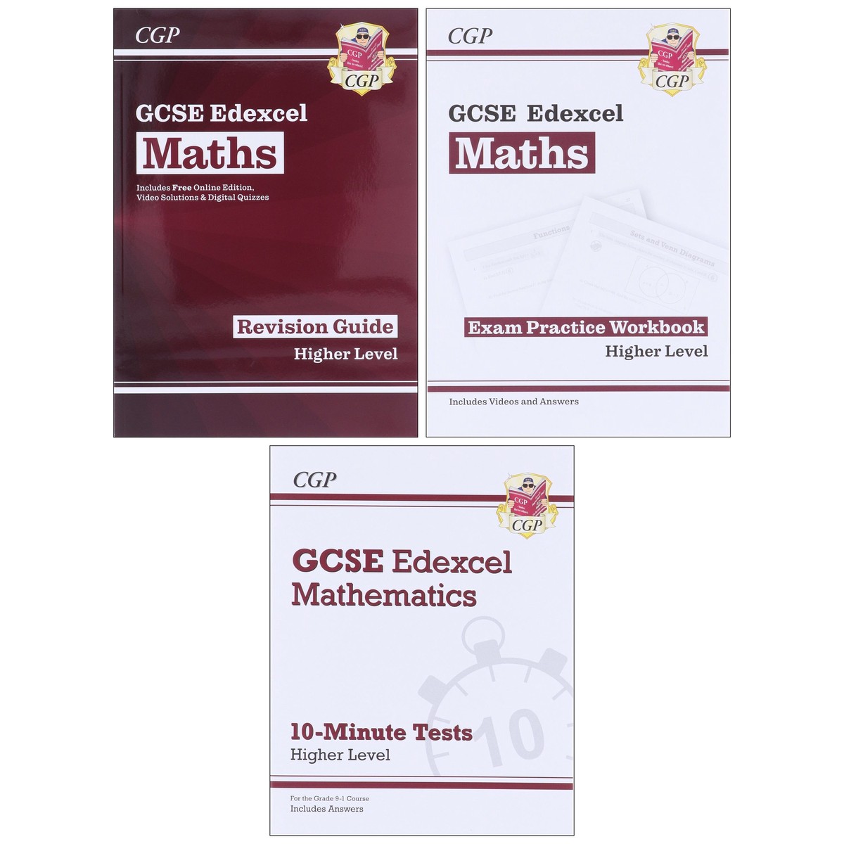CGP GCSE Maths Edexcel Exam Revision Guide: Higher Level (Includes Online Edition, Videos & Quizzes) 3 Books Set - Paperback