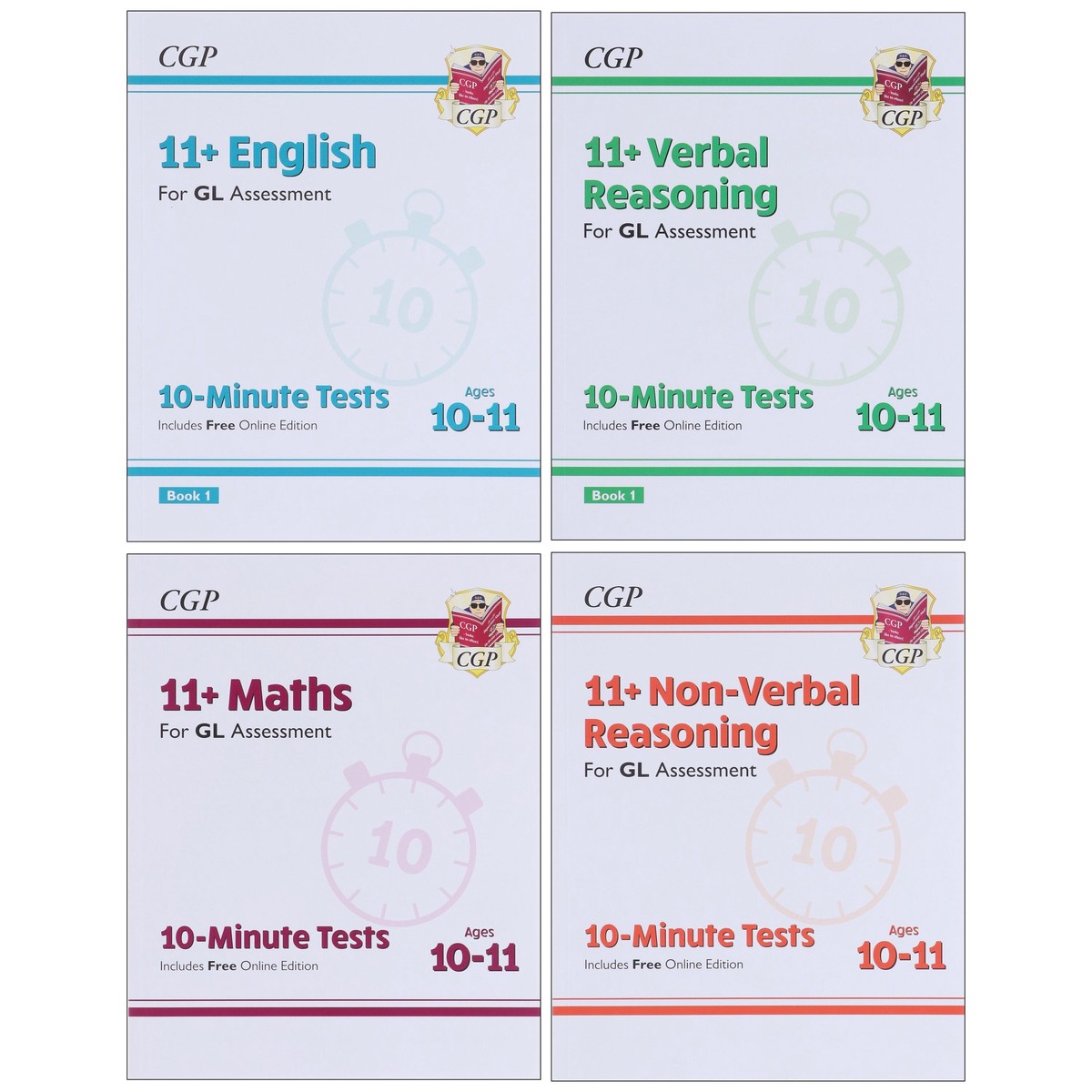 CGP 11+ 10-Minute Tests For GL Assessment 4 Books Collection Set (Includes Free Online Edition)- Ages 10-11 - Paperback