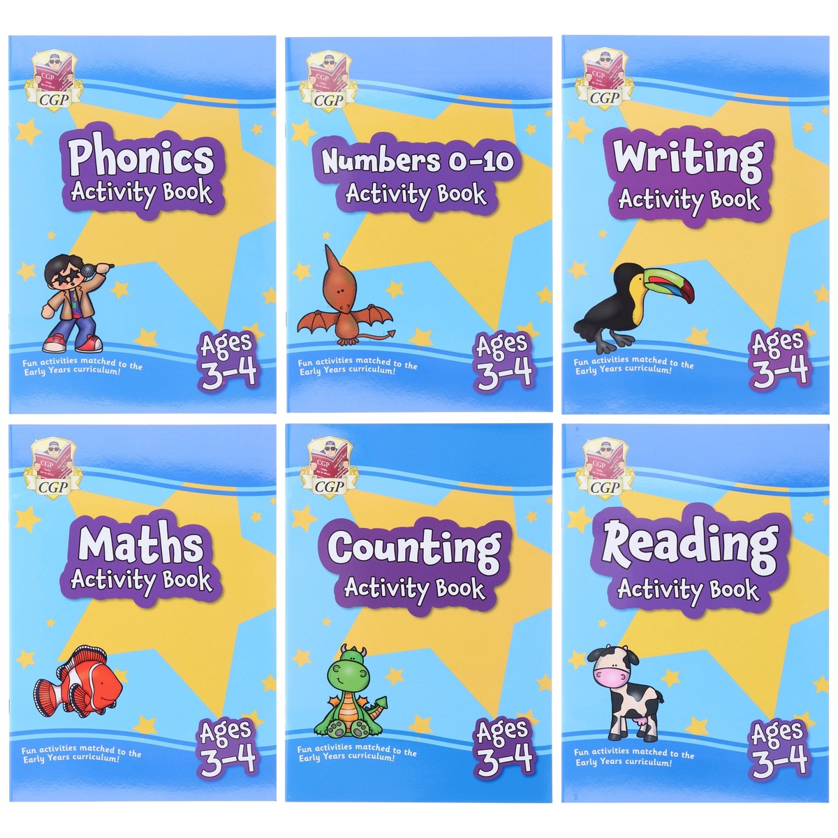 CGP Preschool Activity Book Bundle 6 Books Collection Set - Ages 3-4 - Paperback