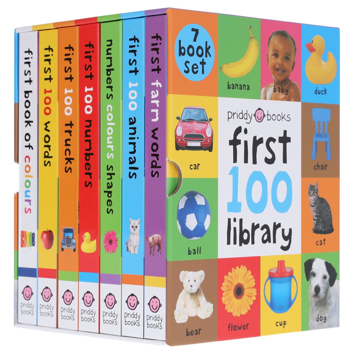 Priddy First 100 Library Collection 7 Books Box Set - Ages 0-5 - Board Book